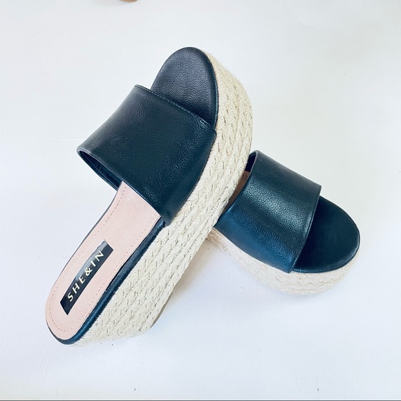 SHEIN Shoes - SHE & IN Wm’s Size 37 6.5 Platform Wedge Sandals New Sea Shells Beach